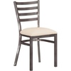 Tan Vinyl Seat/Silver Antique Metal Frame