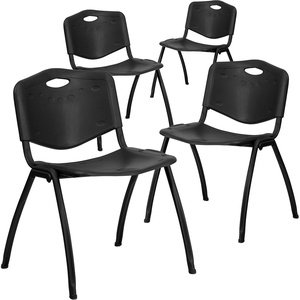 image:imageFlash Furniture 4 Pk HERCULES Series 880 lb Capacity Black Plastic Stack Chair