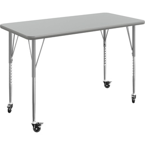 image:imageFlash Furniture 48 x 24 Adjustable Activity Table White CastersGray TopSilver Frame