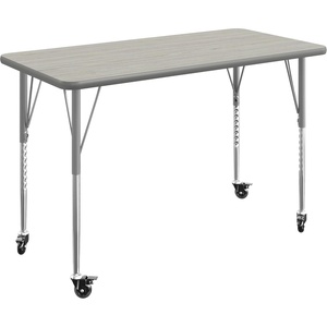 image:imageFlash Furniture 48 x 24 Adjustable Activity Table White CastersLight Gray TopSilver Frame