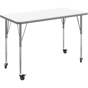 image:imageFlash Furniture 48 x 24 Adjustable Activity Table White CastersWhite TopSilver Frame