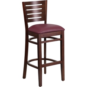 image:imageFlash Furniture Darby Series Slat Back Walnut Wood Restaurant Barstool  Black Vinyl SeatBurgundy Vinyl SeatWalnut Wood Frame