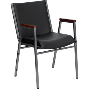 image:imageFlash Furniture Hercules Fabric Stack Chair with Arms BurgundyBlack Vinyl