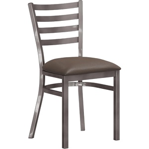 image:imageFlash Furniture Hercules Ladder Back Chair with Vinyl Seat SilverMochaMocha Vinyl SeatSilver Antique Metal Frame