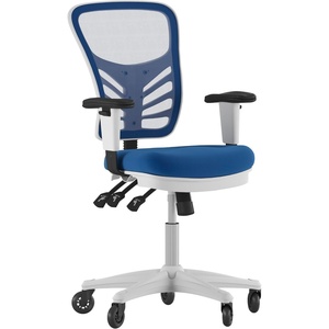 image:imageFlash Furniture MidBack Mesh Executive Office Chair BlackBlue MeshWhite Frame
