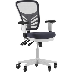 image:imageFlash Furniture MidBack Mesh Executive Office Chair BlackDark Gray MeshWhite Frame