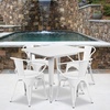 image:imageFlash Furniture Commercial Grade 315 Square Black Metal IndoorOutdoor Table Set with 4 Arm ChairsWhite
