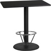 image:imageFlash Furniture Stiles 24 x 42 Rectangular Mahogany Laminate Table Top with 24 Round Bar Height Table Base and Foot RingBlack