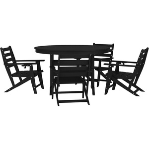 image:imageFlash Furniture 5Piece HDPE Adirondack Dining Set GrayBlack
