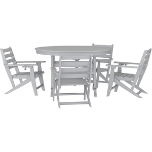 image:imageFlash Furniture 5Piece HDPE Adirondack Dining Set GrayGrey