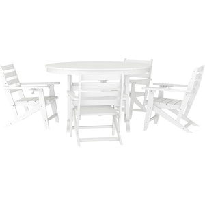 image:imageFlash Furniture 5Piece HDPE Adirondack Dining Set GrayWhite