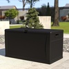 image:imageFlash Furniture 120 Gallon Plastic Deck Box  AllWeather Patio Storage and Organization for Throw Pillows Pool Toys or Garden ToolsBlack