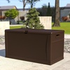image:imageFlash Furniture 120 Gallon Plastic Deck Box  AllWeather Patio Storage and Organization for Throw Pillows Pool Toys or Garden ToolsBrown