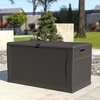 image:imageFlash Furniture 120 Gallon Plastic Deck Box  AllWeather Patio Storage and Organization for Throw Pillows Pool Toys or Garden ToolsGray