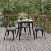 image:imageFlash Furniture 30 Round Outdoor Dining Table BlackBlackBlack TopBlack Frame
