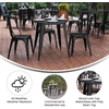 image:imageFlash Furniture 30 Round Outdoor Dining Table BlackBlackBlack TopBlack Frame