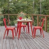 image:imageFlash Furniture 30 Round Outdoor Dining Table BlackBlackBrown TopRed Frame