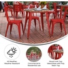 image:imageFlash Furniture 30 Round Outdoor Dining Table BlackBlackBrown TopRed Frame