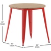 image:imageFlash Furniture 30 Round Outdoor Dining Table BlackBlackBrown TopRed Frame