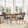 image:imageFlash Furniture 315 Glass Top Table and 2 Stack Chairs NavyWhiteNavy  White RattanNatural Frame