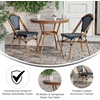 image:imageFlash Furniture 315 Glass Top Table and 2 Stack Chairs NavyWhiteNavy  White RattanNatural Frame