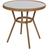 image:imageFlash Furniture 315 Glass Top Table and 2 Stack Chairs NavyWhiteNavy  White RattanNatural Frame
