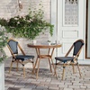 image:imageFlash Furniture 315 Glass Top Table and 2 Stack Chairs NavyWhiteNavy  White RattanNatural Frame