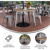 image:imageFlash Furniture 36 Square Outdoor Dining Table BlackBlackBrown TopSilver Frame