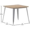 image:imageFlash Furniture 36 Square Outdoor Dining Table BlackBlackBrown TopSilver Frame