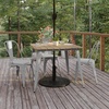 image:imageFlash Furniture 36 Square Outdoor Dining Table BlackBlackBrown TopSilver Frame