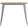 image:imageFlash Furniture 36 Square Outdoor Dining Table BlackBlackBrown TopSilver Frame