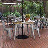 image:imageFlash Furniture 36 Square Outdoor Dining Table BlackBlackBrown TopSilver Frame