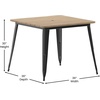 image:imageFlash Furniture 36 Square Outdoor Dining Table BlackBlackBrownBlack