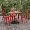 image:imageFlash Furniture 36 Square Outdoor Dining Table BlackBlackBrownRed
