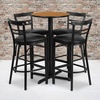 image:imageFlash Furniture Carlton 24 Round Mahogany Laminate Table Set with XBase and 4 TwoSlat Ladder Back Metal Barstools  Burgundy Vinyl SeatNatural TopBlack Vinyl Seat
