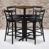 image:imageFlash Furniture Carlton 24 Round Mahogany Laminate Table Set with XBase and 4 TwoSlat Ladder Back Metal Barstools  Burgundy Vinyl SeatWalnut TopBlack Vinyl Seat