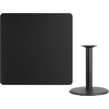 image:imageFlash Furniture Graniss 42 Square Mahogany Laminate Table Top with 24 Round Table Height BaseBlack