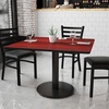 image:imageFlash Furniture Graniss 42 Square Mahogany Laminate Table Top with 24 Round Table Height BaseMahogany
