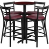 Mahogany Top/Burgundy Vinyl Seat