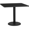 image:imageFlash Furniture Graniss 42 Square Mahogany Laminate Table Top with 24 Round Table Height BaseBlack