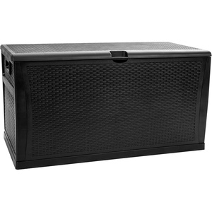 image:imageFlash Furniture 120 Gallon Plastic Deck Box  AllWeather Patio Storage and Organization for Throw Pillows Pool Toys or Garden ToolsBlack