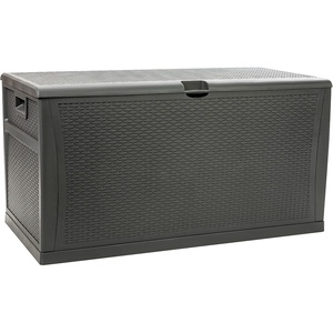 image:imageFlash Furniture 120 Gallon Plastic Deck Box  AllWeather Patio Storage and Organization for Throw Pillows Pool Toys or Garden ToolsGray