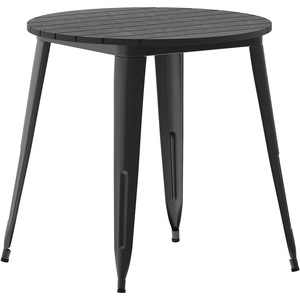 image:imageFlash Furniture 30 Round Outdoor Dining Table BlackBlackBlack TopBlack Frame