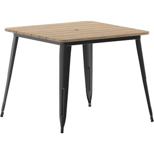 image:imageFlash Furniture 36 Square Outdoor Dining Table BlackBlackBrownBlack
