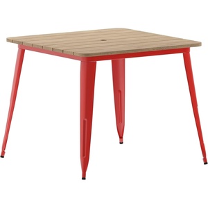 image:imageFlash Furniture 36 Square Outdoor Dining Table BlackBlackBrownRed