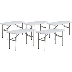 image:imageFlash Furniture 4 ft Plastic Folding Table Granite White 5Pack