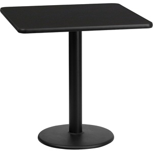 image:imageFlash Furniture Graniss 24 Square Mahogany Laminate Table Top with 18 Round Table Height BaseBlack