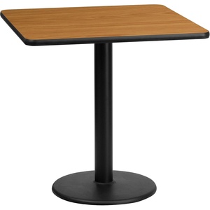 image:imageFlash Furniture Graniss 24 Square Mahogany Laminate Table Top with 18 Round Table Height BaseNatural