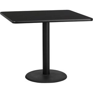 image:imageFlash Furniture Graniss 42 Square Mahogany Laminate Table Top with 24 Round Table Height BaseBlack