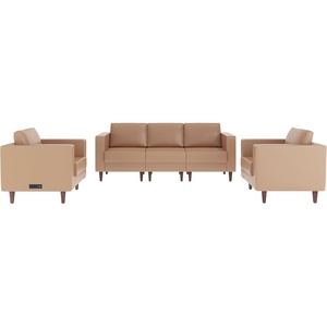 image:imageFlash Furniture Hercules LeatherSoft Reception Set Cognac 3Piece SetCognac